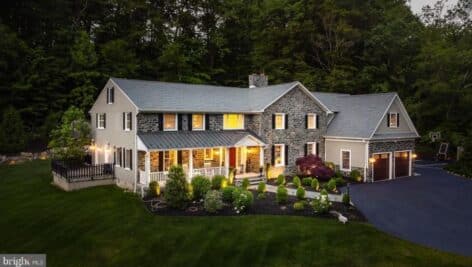 A stone-front Newtown Square traditional home is for sale.