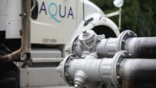 Up-close view of Aqua vehicle and pipes.