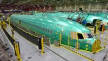 Airplane fuselage assembly at Spirit AeroSystems.