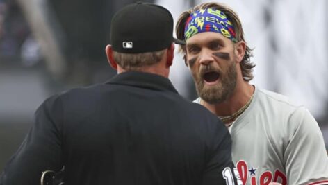 The MLB has long had an umpiring problem, and MLB players like Phillies' first baseman Bryce Harper, has thoughts on how to solve the issue.