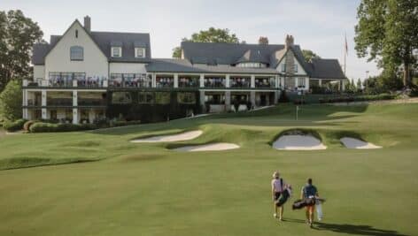 A view of the Llanerch Country Club from the golf course.