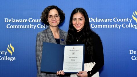 Natalia Rodriguez Lopez of West Chester (R) with DCCC President Marta Yera Cronin, Ed.D.