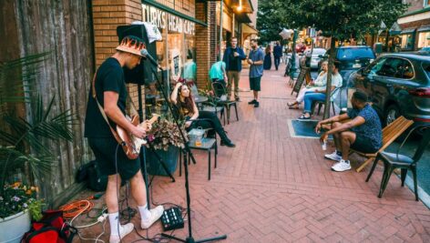 Turks Head Cafe in West Chester often has live music outside.