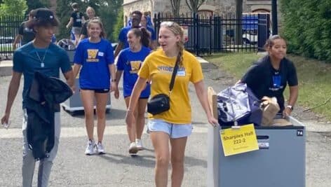 It was move-in day Aug. 19 at Widener University in Chester, as a record number of new students arrived on campus.