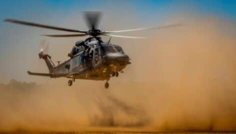 An MH-139A Grey Wolf lands at Eglin Air Force Base, Florida, April 5, 2024.