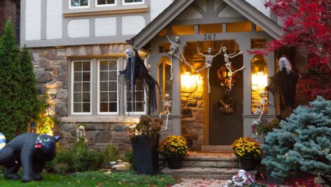 Bucks County’s Josh Stolarski is one of many homeowners turning summer into a spooky spectacle with oversized lawn ghosts and ghouls.