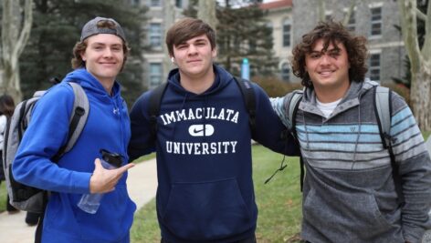 undergraduate student gathered on IU's campus.