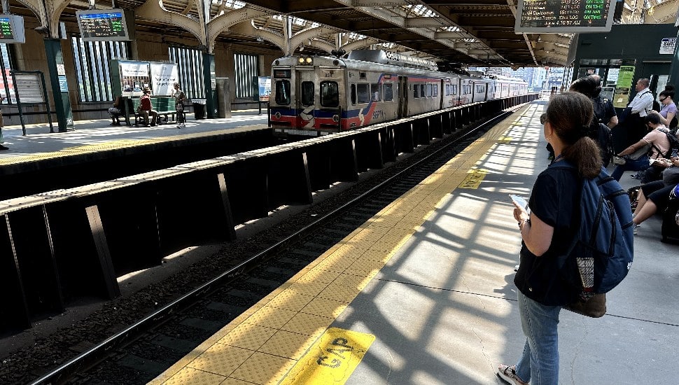 Septa Regional Rail train pulls into 30th Street Station