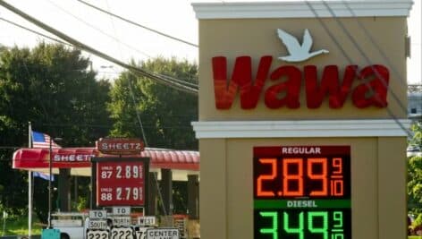 A Wawa and Sheetz store share space along Lancaster Pike in Berks County.