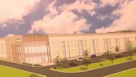 A rendering of a proposed warehouse in Newtown Square for Boiron, a homeopathic pharmaceutical company.