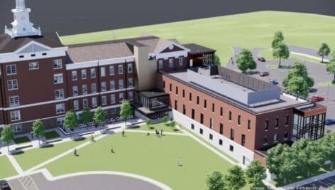 A rendering of the project that will transform the Archbishop Prendergast building.