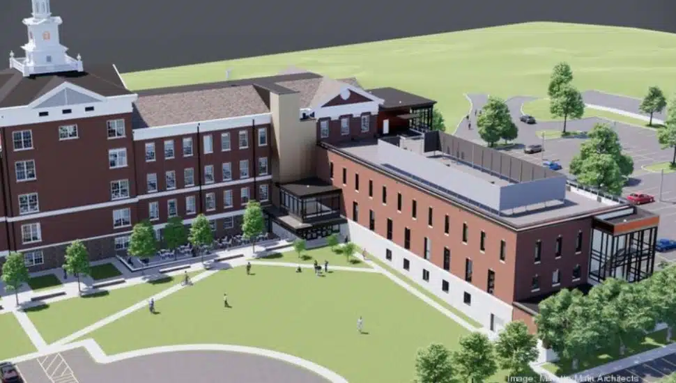 A rendering of the project that will transform the Archbishop Prendergast building.