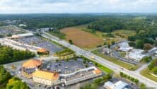 An aerial view of the 25.5-acre plot where the Shoppes at Concord are set to be built.