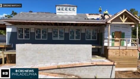 Construction of the new Hank's Place with a new flood-proof design.