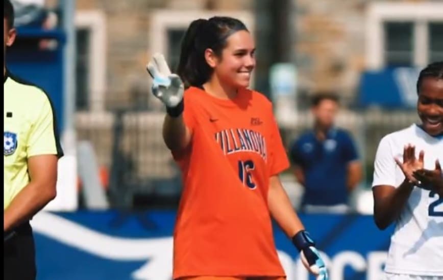Hannah Dickinson is a Southern California transfer now a goalkeeper on Villanova University's women's soccer team.