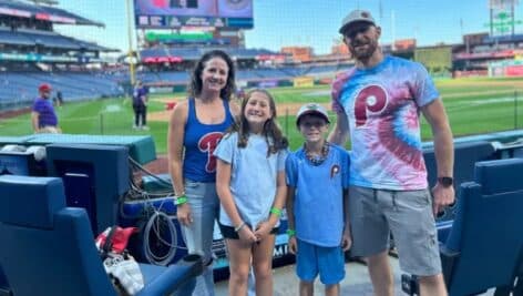 The Spitko family from Chadds Ford, the Philadelphia Phillies 3 millionth fan to show up at Citizens Bank Park.