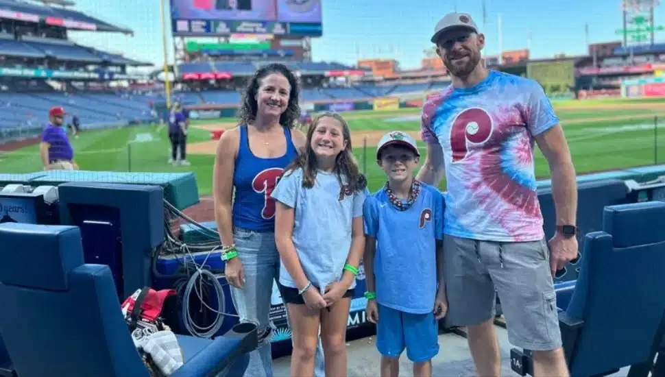 The Spitko family from Chadds Ford, the Philadelphia Phillies 3 millionth fan to show up at Citizens Bank Park.