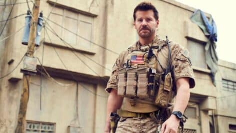 Actor David Boreanaz in a promotional image from his TV show SEAL Team.