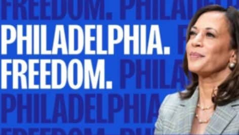 One of the Kamala Harris ads that started showing up all over Philadelphia the day of the debate.