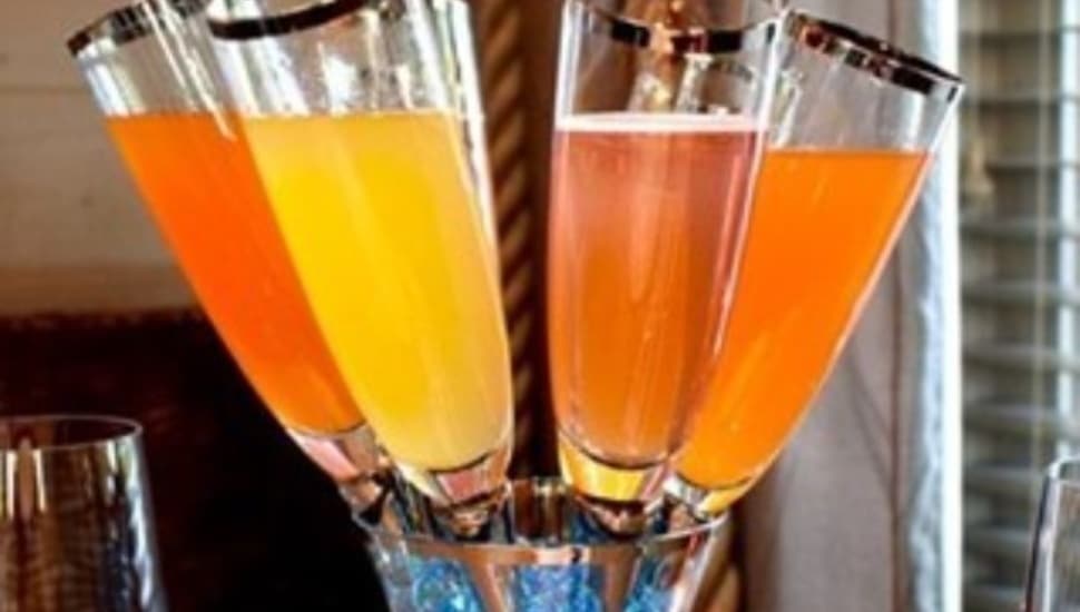 The Bellini Bouquet, a combination of drinks combined to resemble a bouquet is available at Autograph Brasserie in Wayne.