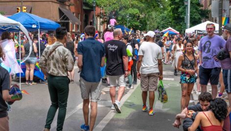 Crowded street during Philadelphia's 2024 Pride Fest