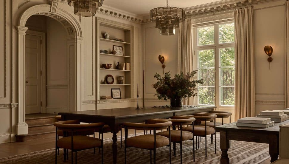 The Great Room in the Widener 1925 Haverford home recently restored.