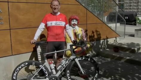 Doylestown dad Jeff Bekos make his way back to Philadelphia after pedaling 4,600 miles for Ronald McDonald Houses along the way.