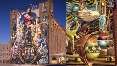 Philadelphia muralist Meg Saligman leads the Ministry of Awe in transform the historic Manufacturer’s National Bank on N 3rd Street in Philadelphia’s Old City neighborhood into an immersive art installation opening in 2025.