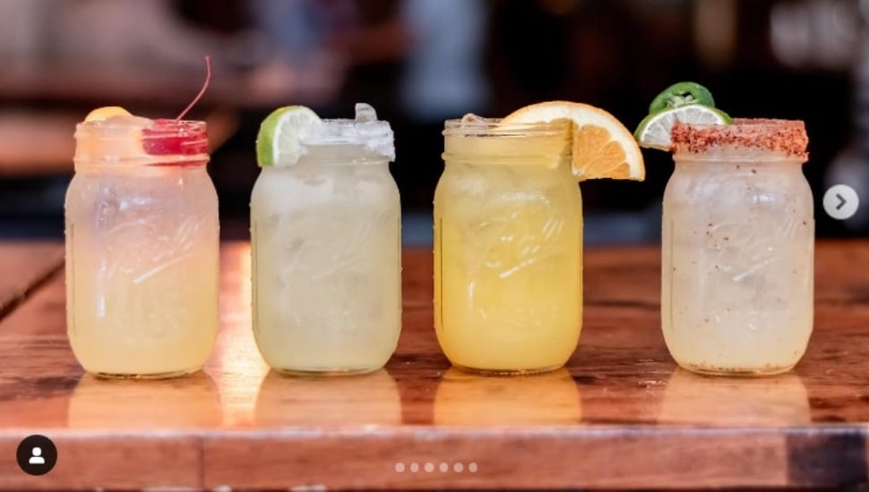 A row of mason jar cocktails at Saxeer's Pub in Springfield.