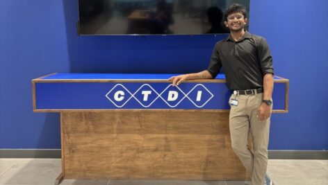 Chandan Shivalingaiah at CTDI, where he completed his internship.