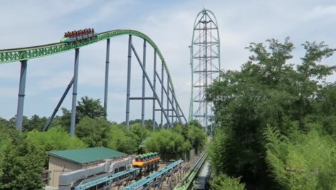 A view of the Kingda Ka roller coaster at Six Flags Great Adventure.