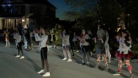 Collegeville 'mombies' perform Michael Jackson's iconic Thriller dance to raise money for West Chester-based Unite for HER.