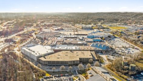 An aerial view of the Exton Square Mall.