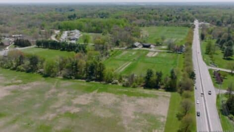 An aerial view of the Elwyn campus in Media.