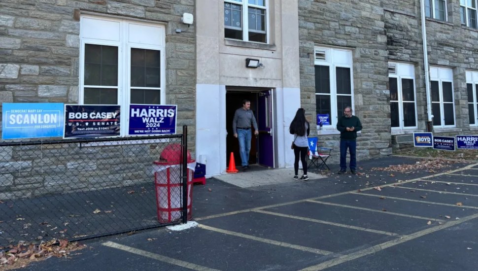 Voters at the Garrettford Elementary School polling location in November 2024.