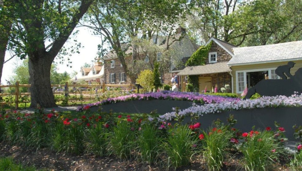 The front yard and entrance to the Fieldstone Farm house in Furlong.