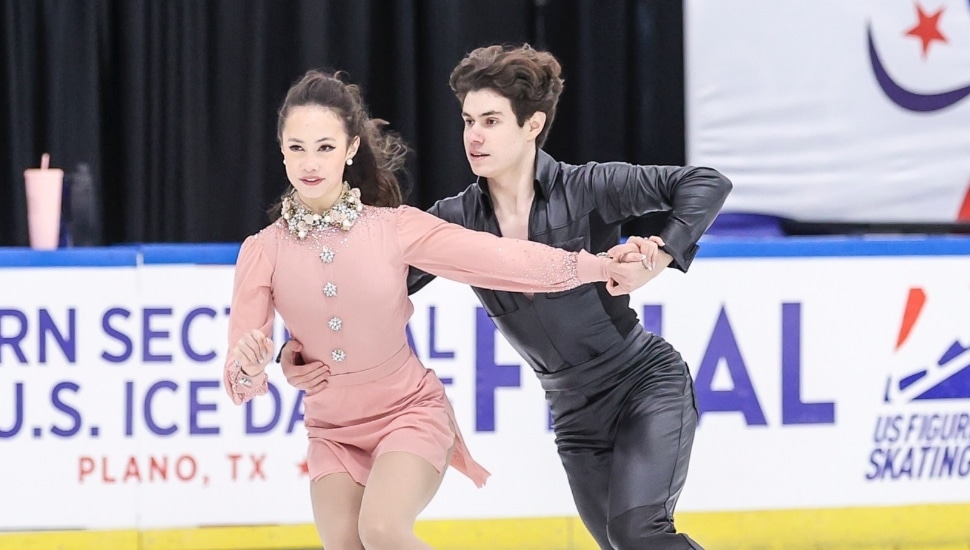 Blake Gilman and partner Julia Epps on the ice.