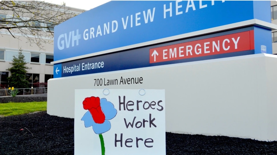 Signs identifying Grandview Health Hospital.
