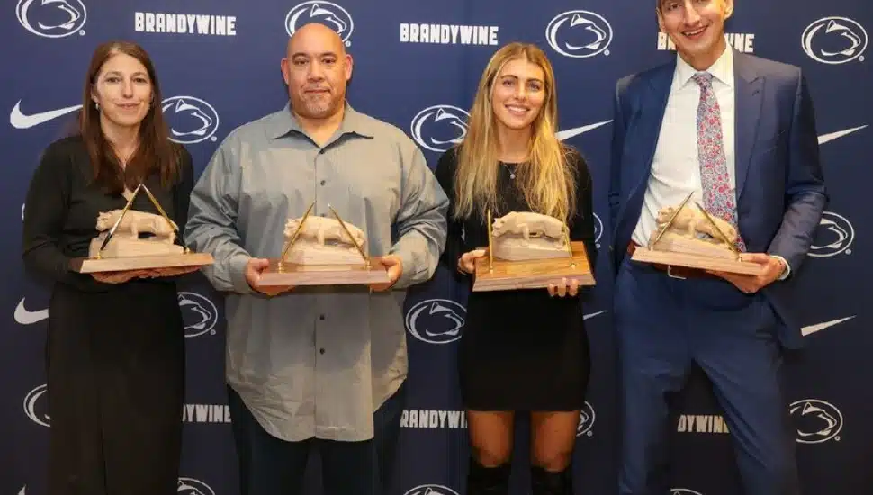 The 2025 inductees into the Penn State Brandywine Athletic Hall of Fame are (from left): Joan Zimmerman-Berner, Larry Johnson, Arianna Segich and Jeff Wild.