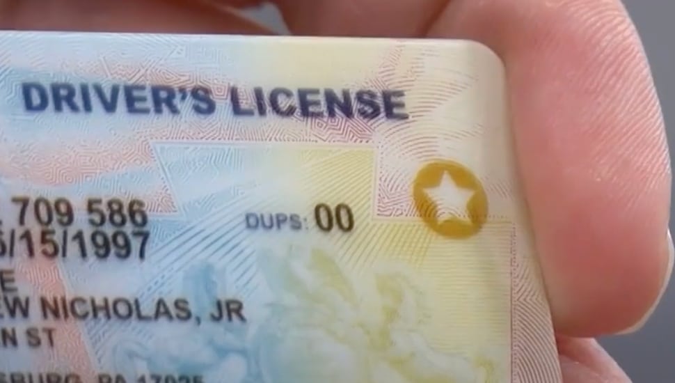 A close up look at a driver's license.