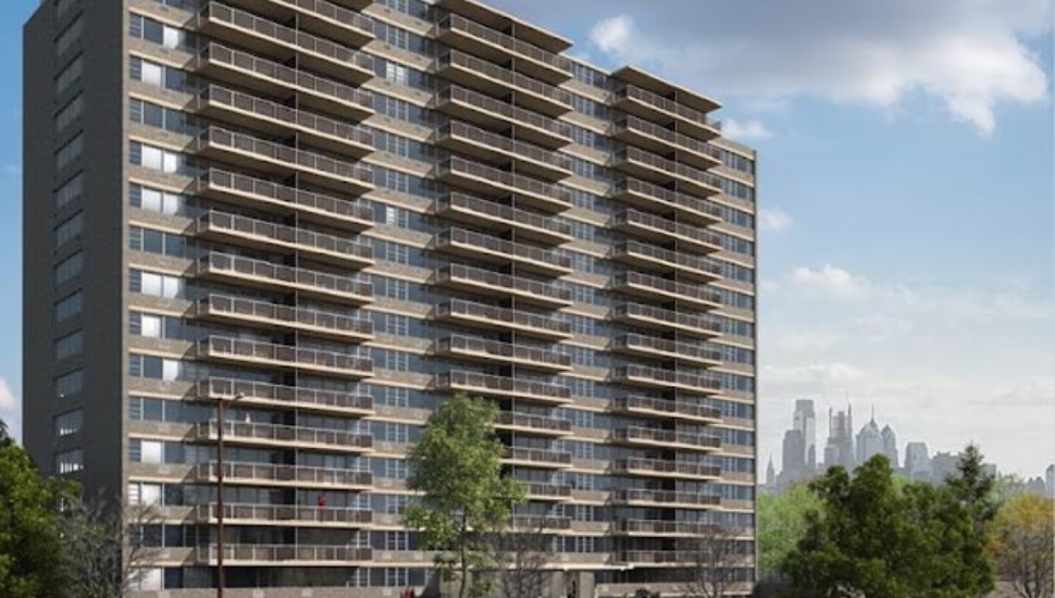 The Dane apartment tower in West Philadelphia.