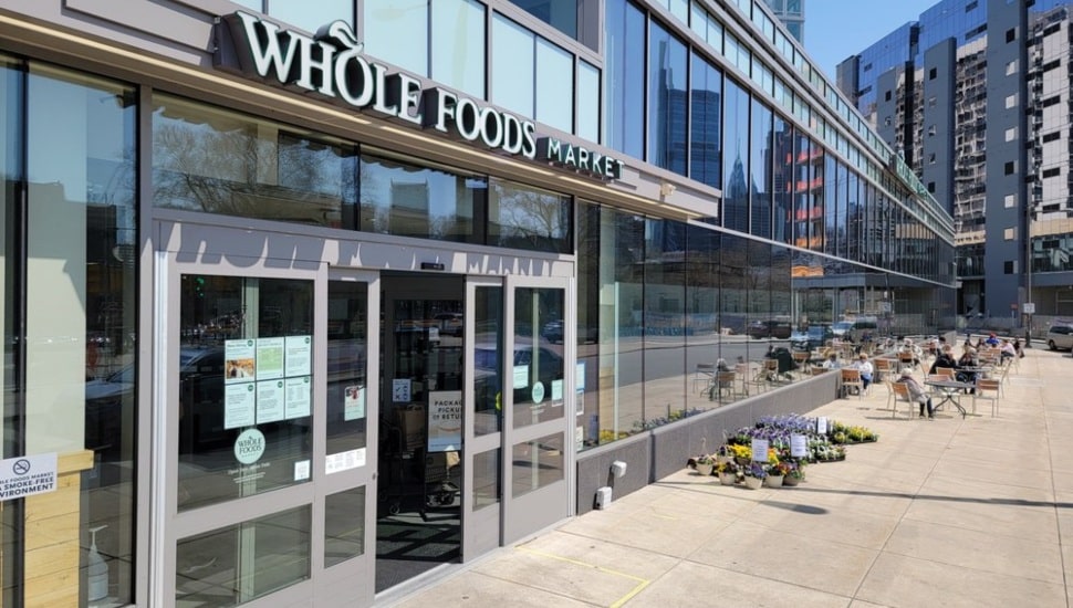 The entry way to a Whole Foods Market.