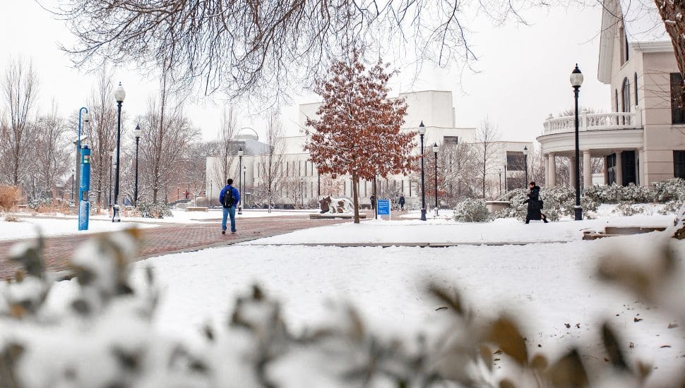 A look at the Widener University campus in Chester after a winter snow.