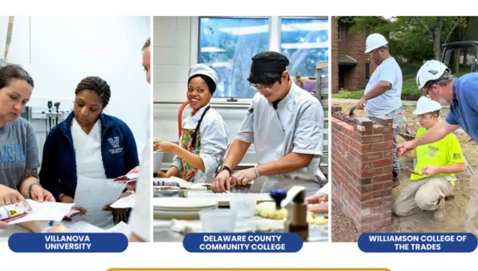 Interns and students from Villanova University, Delaware County Community College and the Williamson College of the Trades are shown on the job.