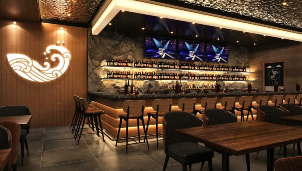 The bar at Hiramasa Japanese Restaurant.