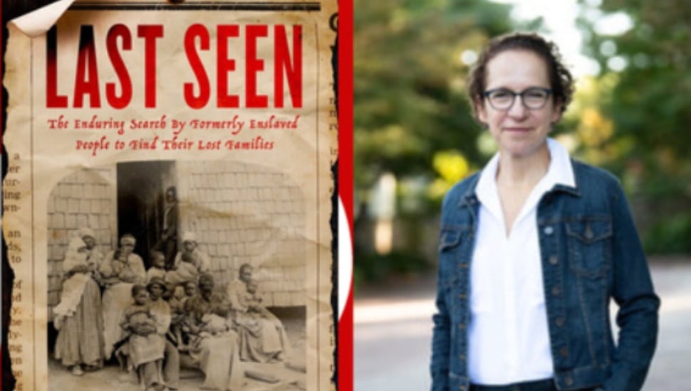 Villanova history proifessor Judith Giesberg and the cover of her new book, "Last Seen."