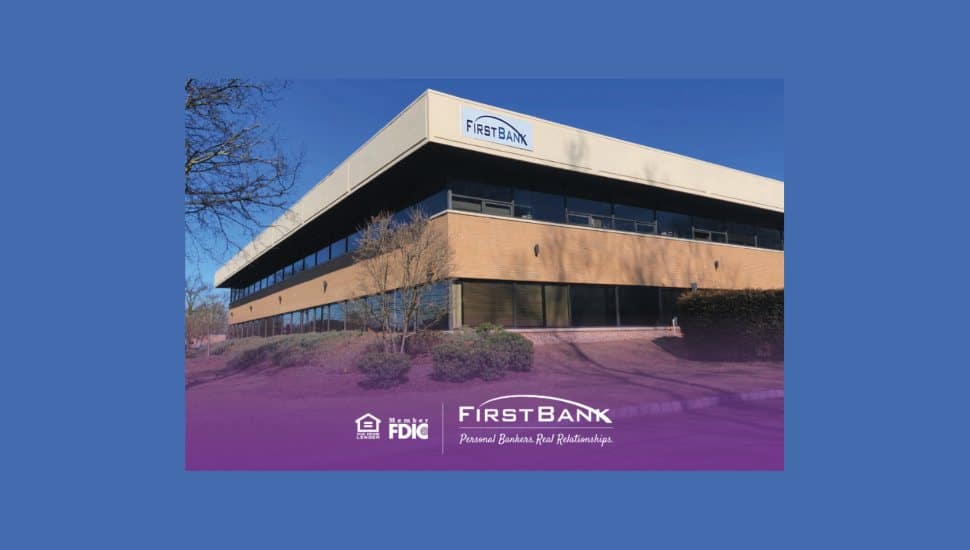 The front of a First Bank location.