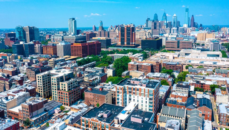 A view of the Philadelphia skyline.