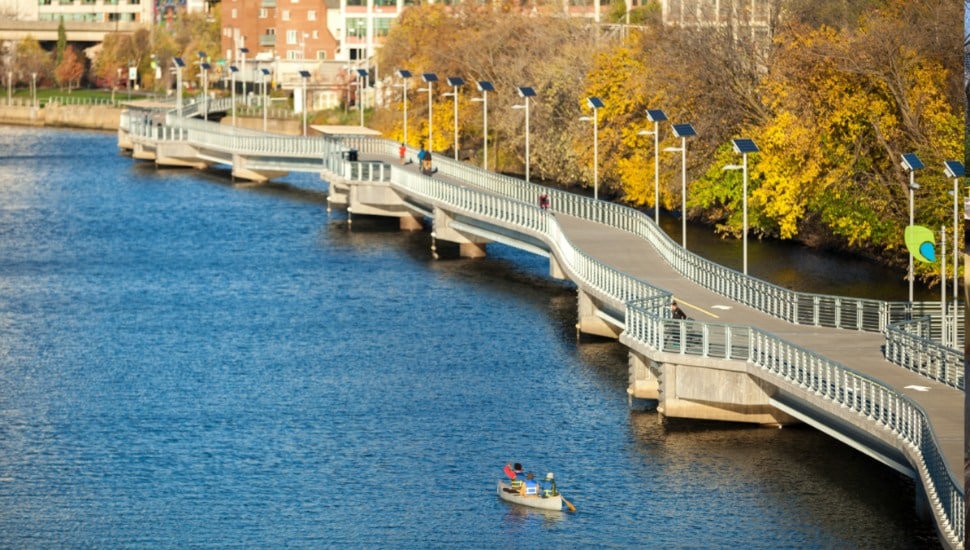 A section of the Schuylkill River trail.