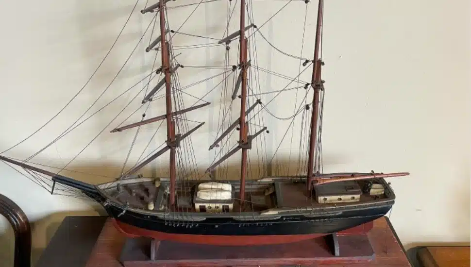 A model ship at The Antique Store in Wayne.